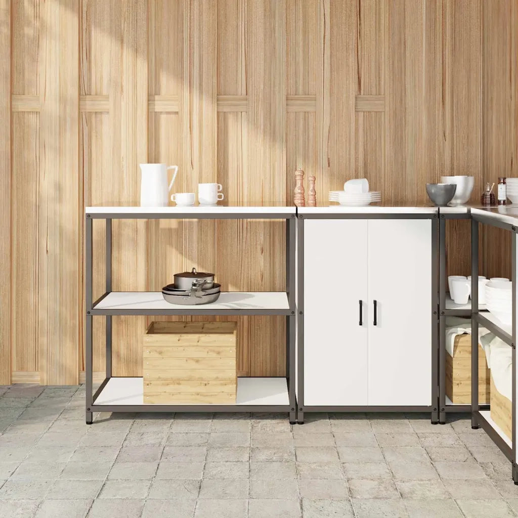 Set di Stoccaggio per Cucina con lo scaffale 2 pcs Bianco