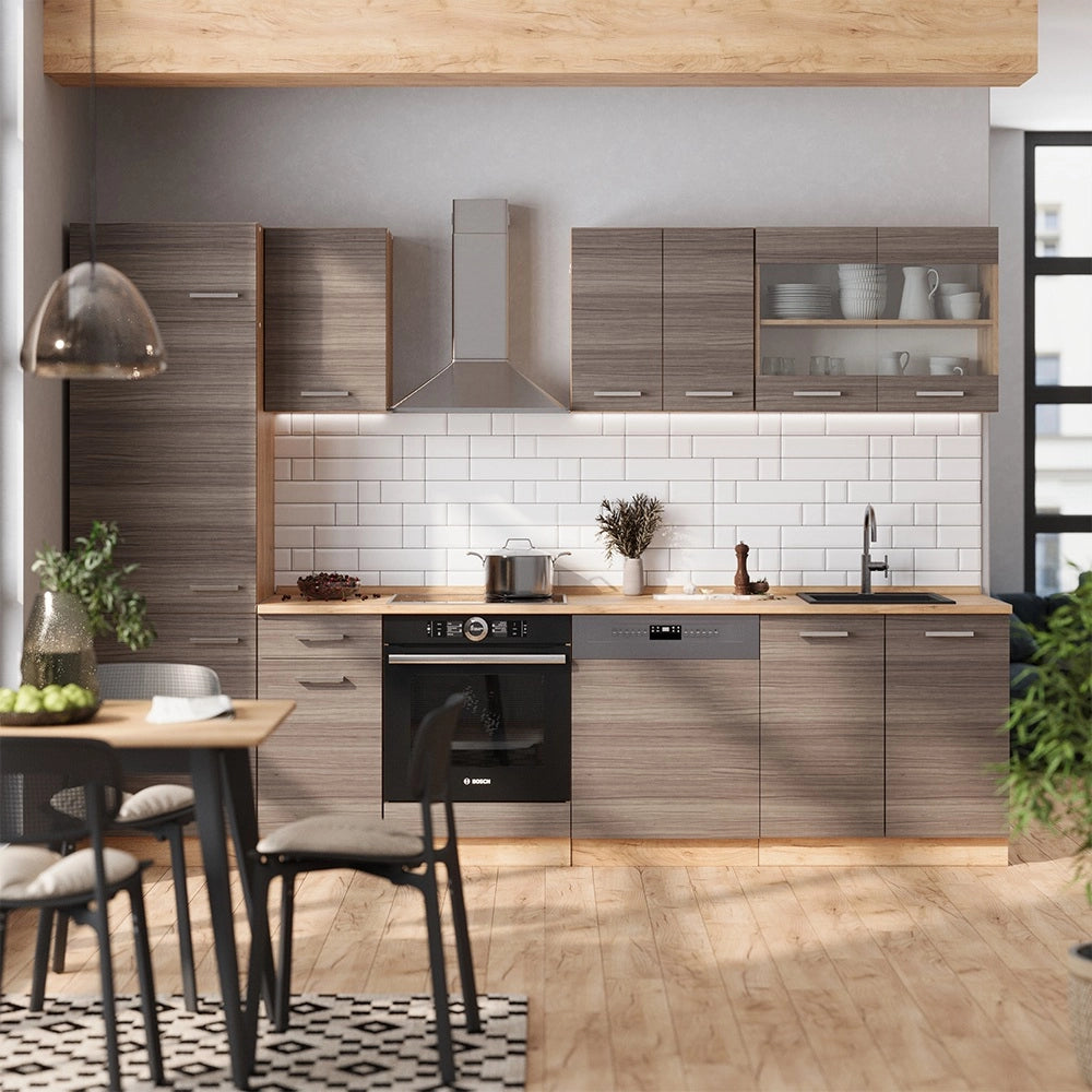 Vicco Cucina componibile Grigio nobile/rovere dorato 300 cm , PL Rovere