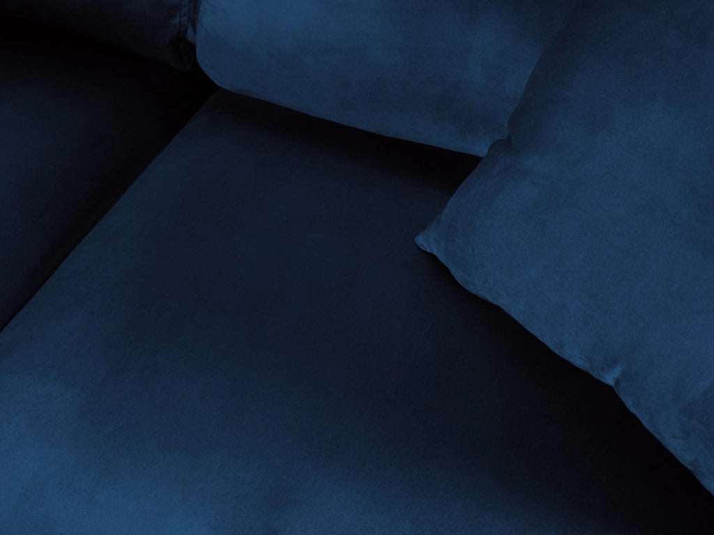 Cosmopolitan Design - Divano convertibile angolare sinistro con contenitore "Kyoto" 5 posti in velluto blu reale 