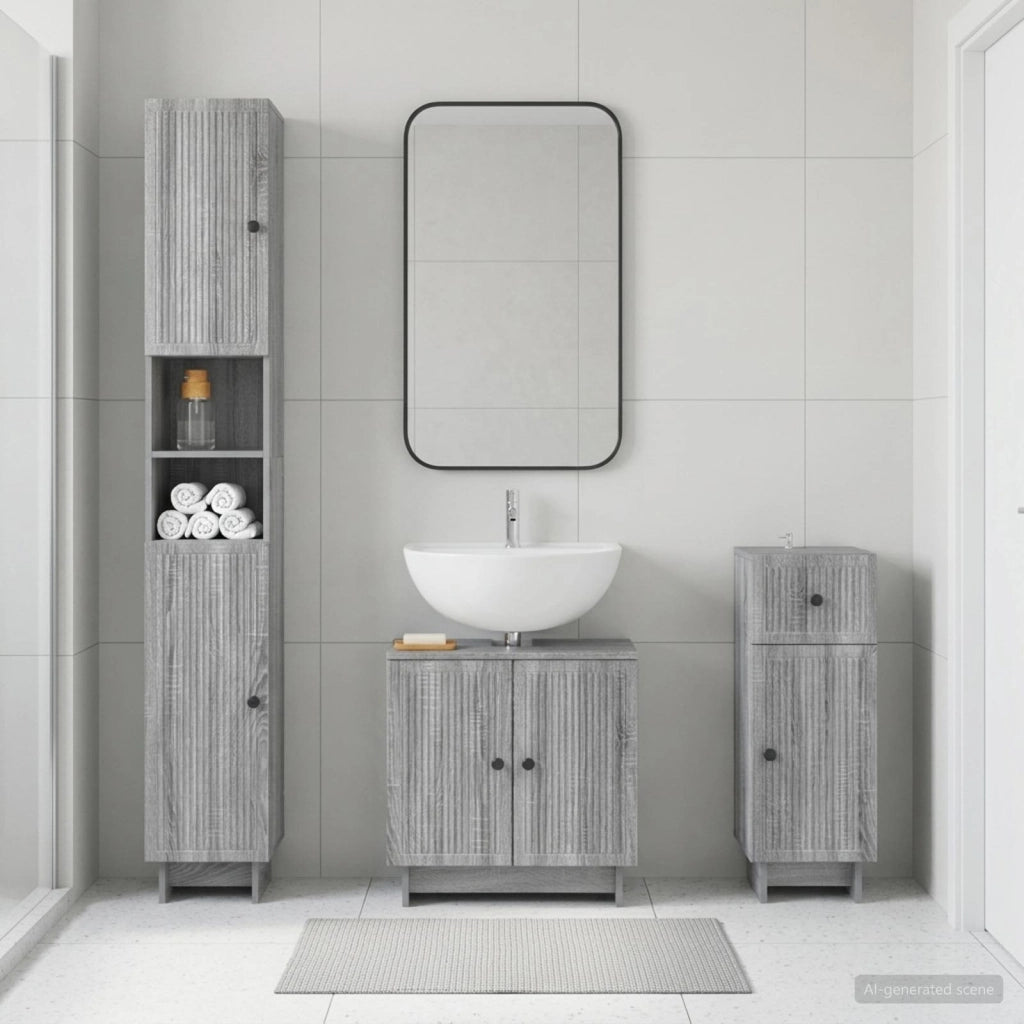 Set di armadietti da bagno in 3 pezzi EDE Legno ingegnerizzato 3417825