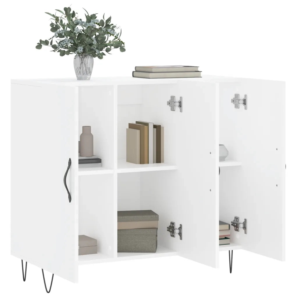 Credenza Bianca 90x34x80 cm in Legno Multistrato 828100