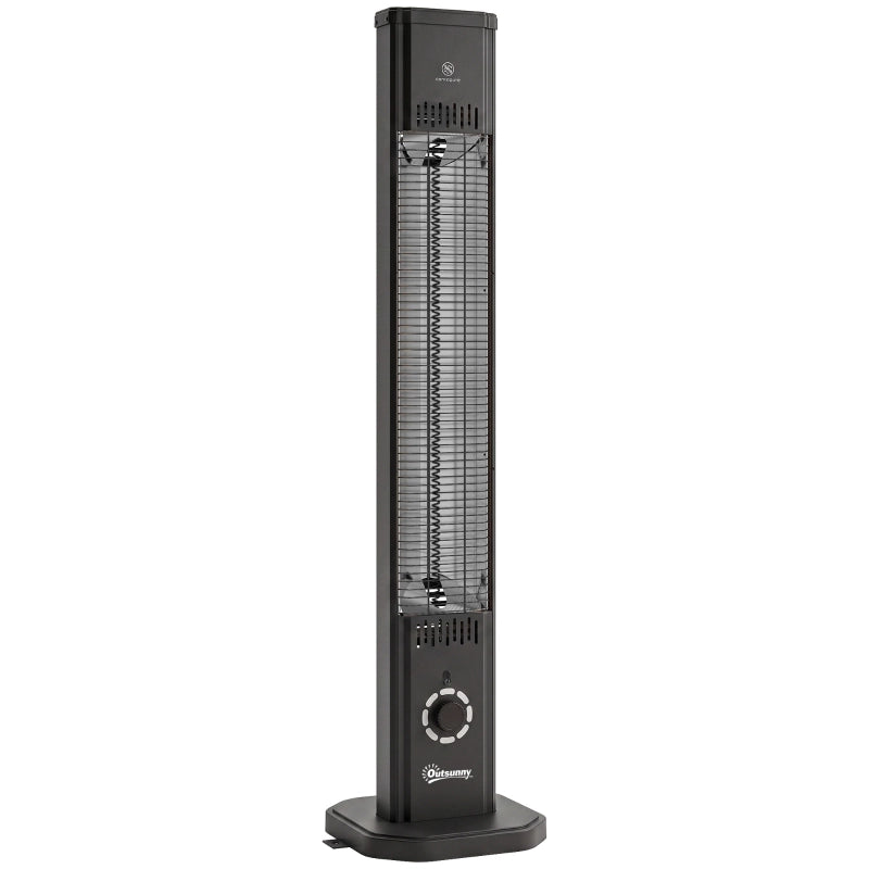 Stufa a infrarossi 2000 W in carbonio; da pavimento con telecomando; 8 livelli; timer; nero