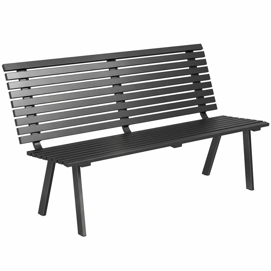 Panchina da giardino 3 posti ¨C zephmum ¨C metallo, 154x68x88 cm