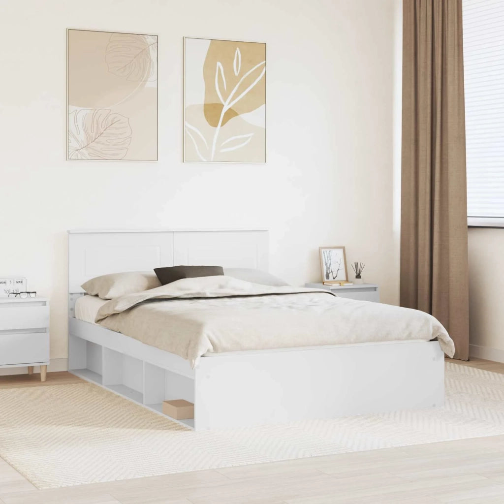 Struttura del letto Bianco 150 x 200 cm Legno multistrato