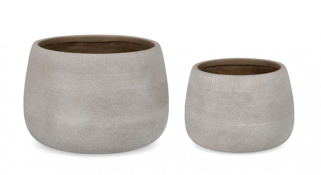 Set 2 Vasi Rigo Bomb Beige Basso