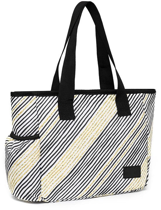 Termica 7L koeltas, piccola borsa leggera per pranzo, scatola per pranzo portatile con isolamento, borsa termica con disegno leopardo per lavoro, scuola, spiaggia, picnic e viaggi (7L, linea A-nera)