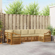 Set divano sezionale con cuscino 7 pcs Naturale e Beige