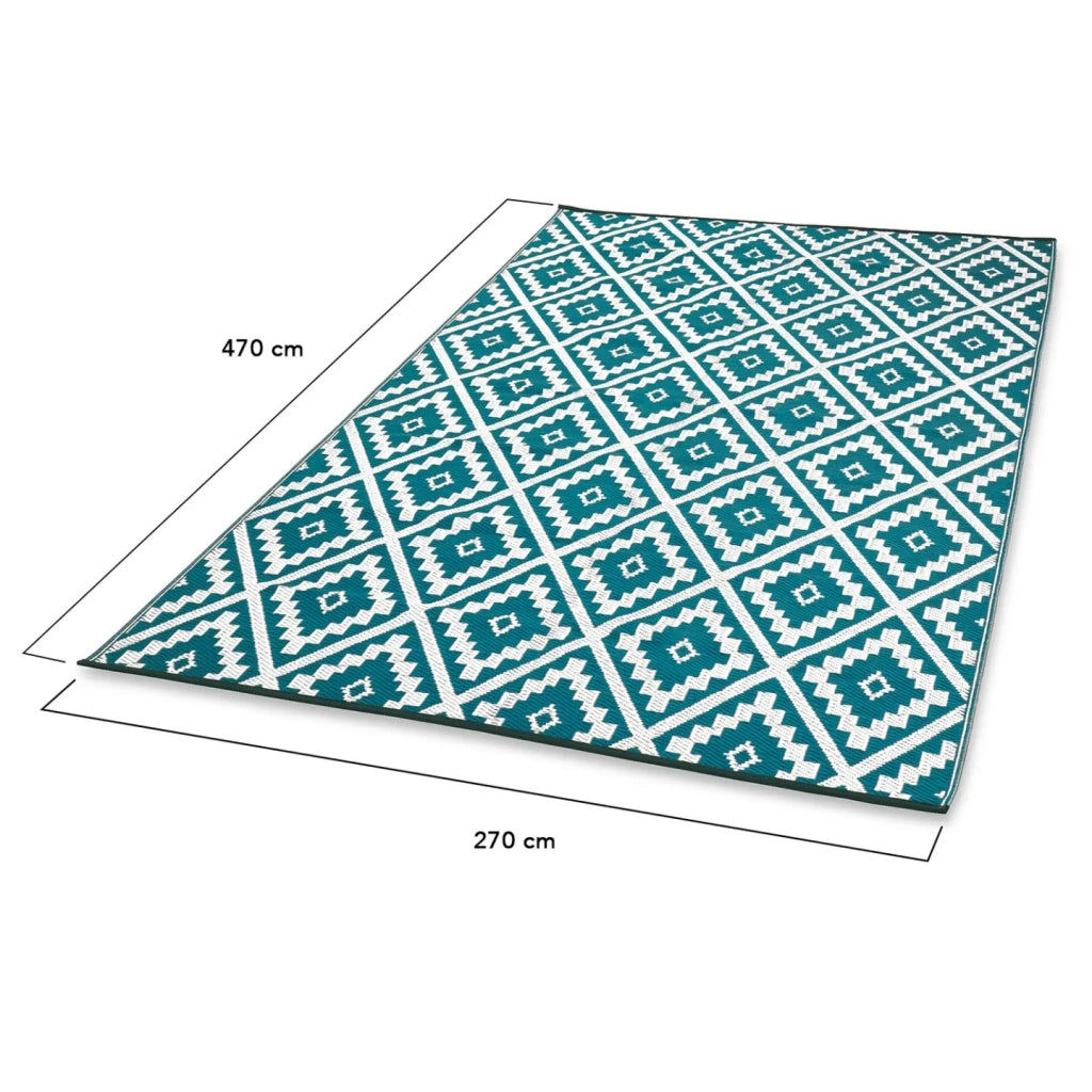 IDMarket - Tappeto per esterni BAHAMAS blu anatra 270 x 470 CM