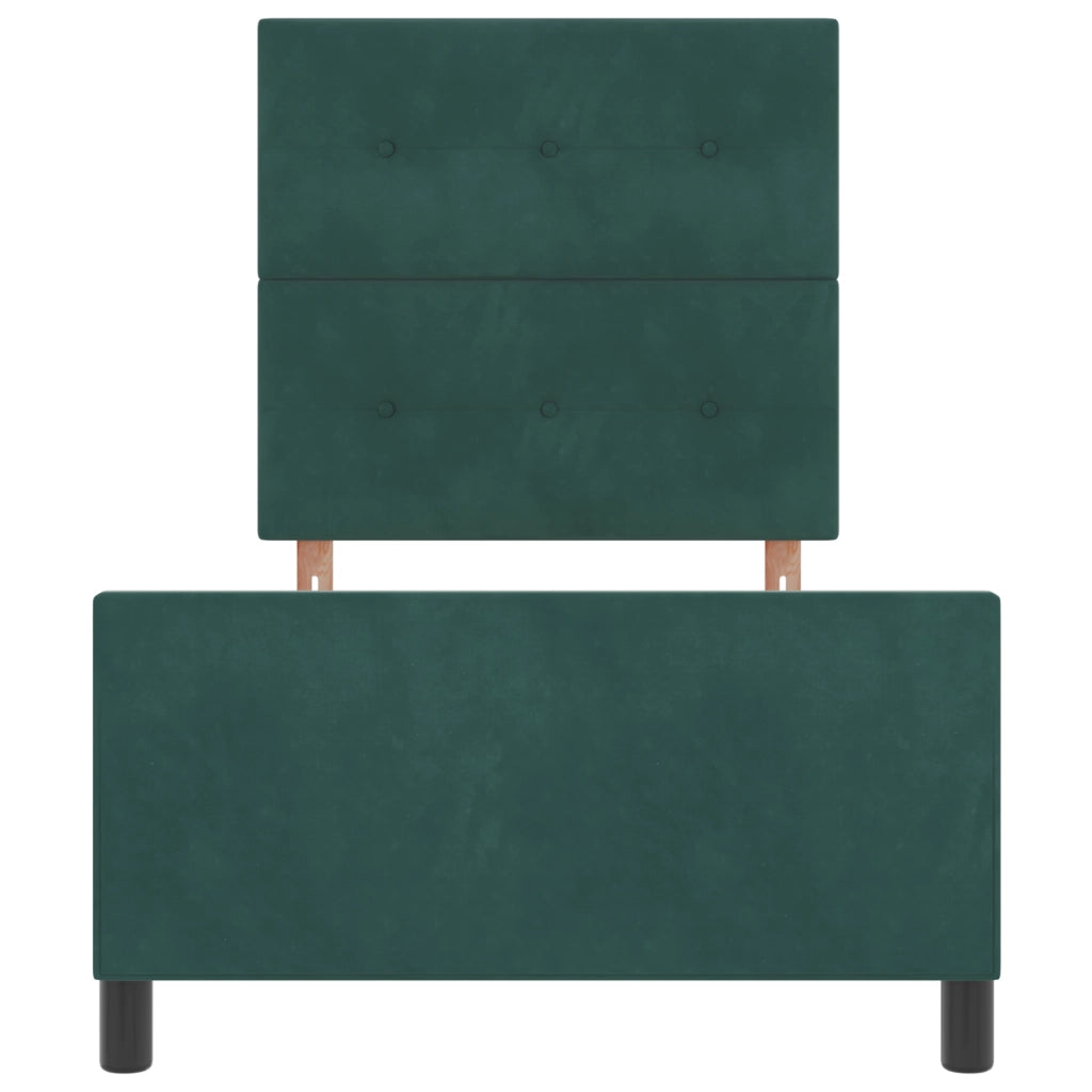 Struttura Letto  Verde Scuro 90x200 cm Velluto