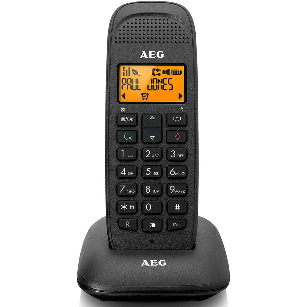 Telefono Cordless AEG Voxtel D81 DECT con Display 1,6'' LCD Nero