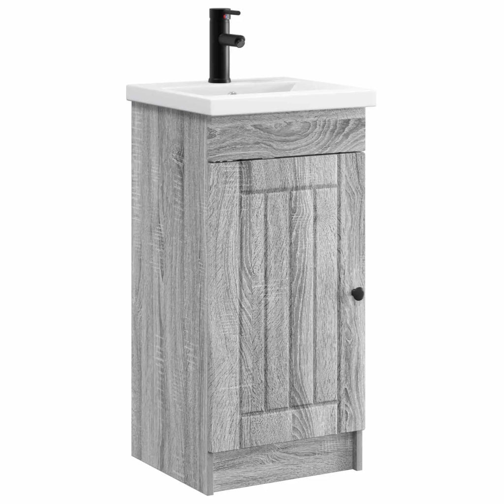 Mobile da bagno con lavabo Sonoma grigio 42 x 40 x 84,5 cm 890030