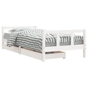 Giroletto Bambini | Letto Infantile | Lettino con Cassetti Bianco 90x200cm Massello di Pino