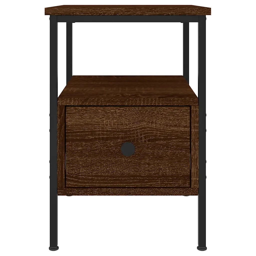 Set di 2 Comodini | Armadio da Notte | Mobiletto da notte Rovere Marrone 34x36x50 cm in Legno Multistrato