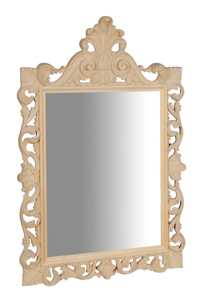 Biscottini SPECCHIERA DA PARETE IN LEGNO FINITURA GREZZA MADE IN ITALY realizzata Offerta