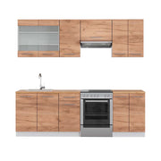 Cucina componibile Fame-Line Rovere dorato/Bianco 240 cm, PL Rovere Vicco