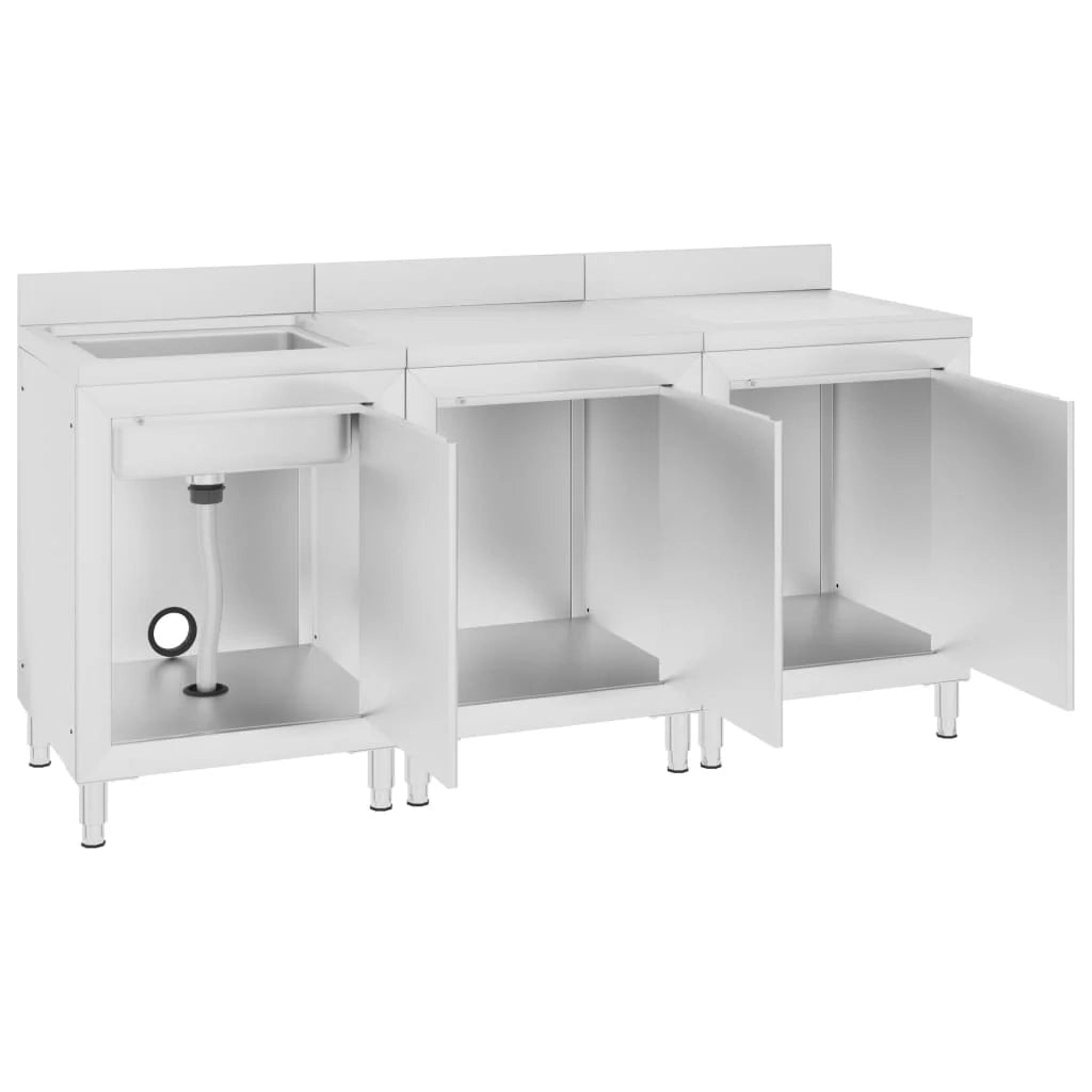 Lavello da cucina professionale 180 x 60 x 96 cm acciaio inox 02_0000721