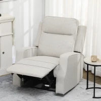 Poltrona Relax Elettrica, Poltrona Reclinabile 150° Moderna con USB per Soggiorno Camera da Letto, Beige, 84x92x104cm
