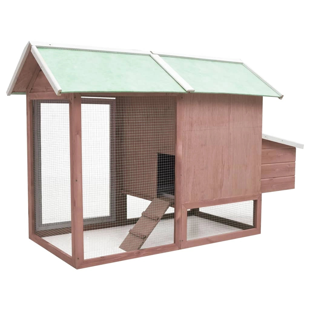 Pollaio 170 x 81 x 110 cm in legno massello di pino e abete moka 02_0001705