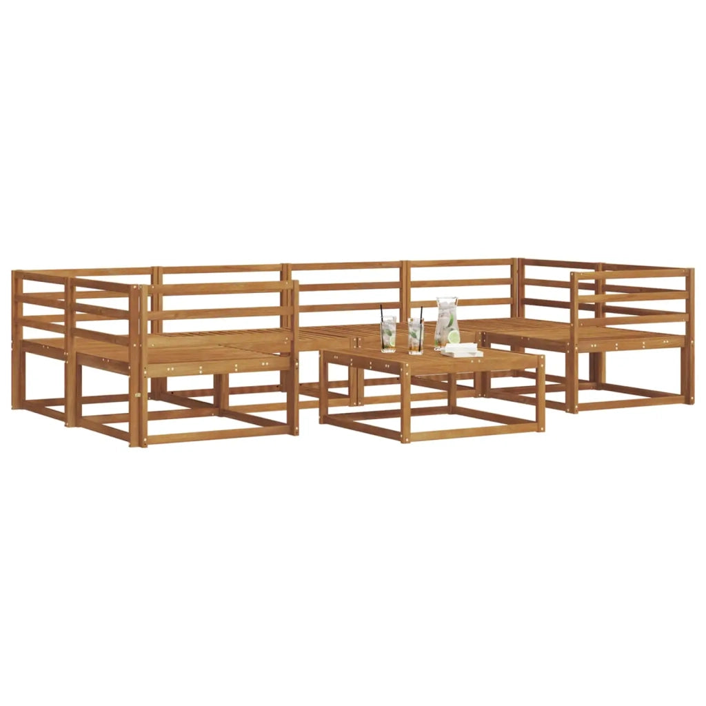 Set di divani da esterno 7 pcs Naturale