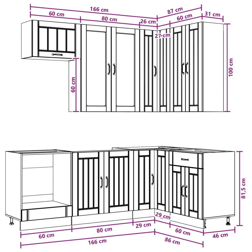 Unità Cucina LUCCA 8 pcs Rovere Artigianale 3438486