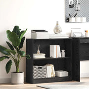vidaXL Libreria Rovere nero 80 x 24 x 76 cm Legno multistrato