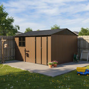Casetta da Giardino in Metallo con Finestra e Ripiani ¨C MINIMAL ¨C Marrone, 362x285.5 cm