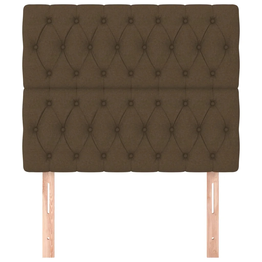Testiera 2 pz Marrone Scuro 90 x 7 x 78/88 cm in Tessuto