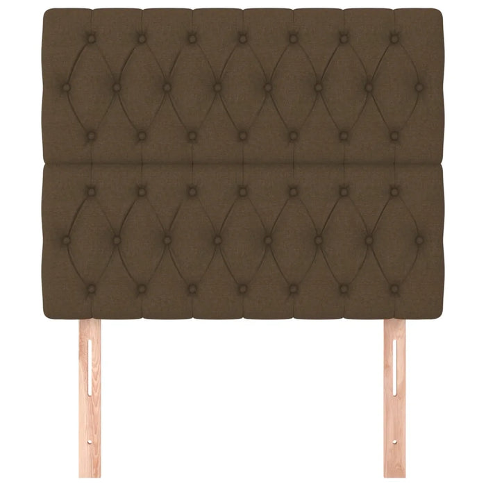 Testiera 2 pz Marrone Scuro 90 x 7 x 78/88 cm in Tessuto