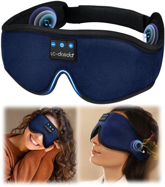 Cuffia Bluetooth per il Sonno, Occhiali da Sonno, Occhialino per il Sonno con Microfonia, Paraluce con Parla e Ascolta, Paraluce con Parla e Ascolta con Altoparlanti Stereo Ultradunni, Accessorio per il Sonno, Yoga e Meditazione per Uomini e Donne