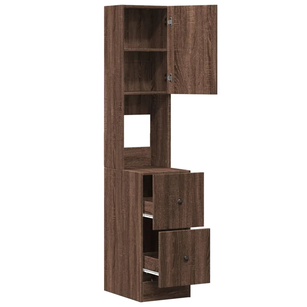 Mobile da cucina-Armadio da cucina Rovere Marrone 35x50x180 cm Legno Multistrato