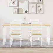 Set da Pranzo 5 pz PANAMA Bianco in Legno Massello di Pino 3345190