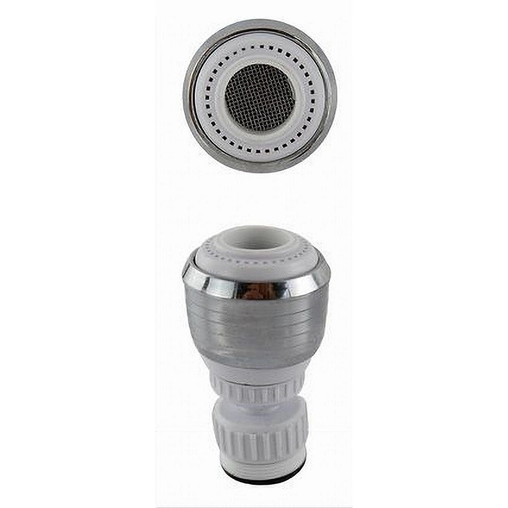Trade Shop - Aeratore Rompigetto Per Rubinetto Lavello Cucina Cromato Bianco Con Snodo 69267 -