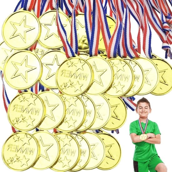 Medaglie Vincenti per Bambini - Medaglie d'Oro per Giornata dello Sport e Feste per Bambini - 50 pezzi