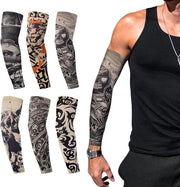 Set di 10 stili di gomiti tatuaggi temporanei per uomo e donna, protezione solare e sportiva.