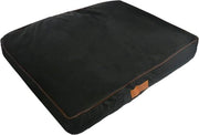Letto per cani, materasso morbido e lavabile, impermeabile, tessuto Oxford, riempimento ortopedico con schiuma di alta densità, adatto per gabbia, misura M 71 x 48 x 6 cm, nero con paglia marrone