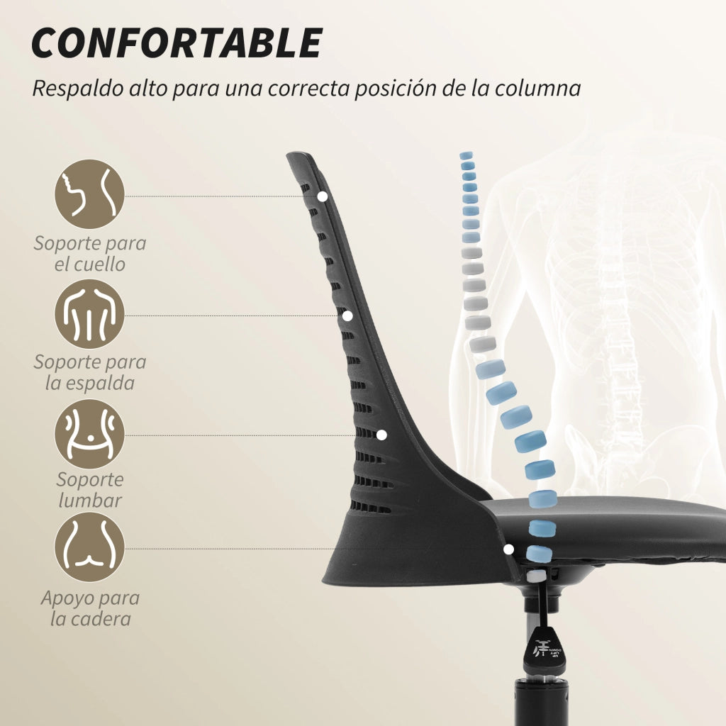 Sedia da Ufficio Girevole ¨C zephmum ¨C Nero, Schienale Traforato, Altezza Regolabile