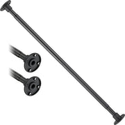 Douchegordijn con stantuffo telescopico 74-200 cm Stile industriale - Estensibile per doccia e vasca - Materiale in materiale morbido nero con viti e viti telescopiche
