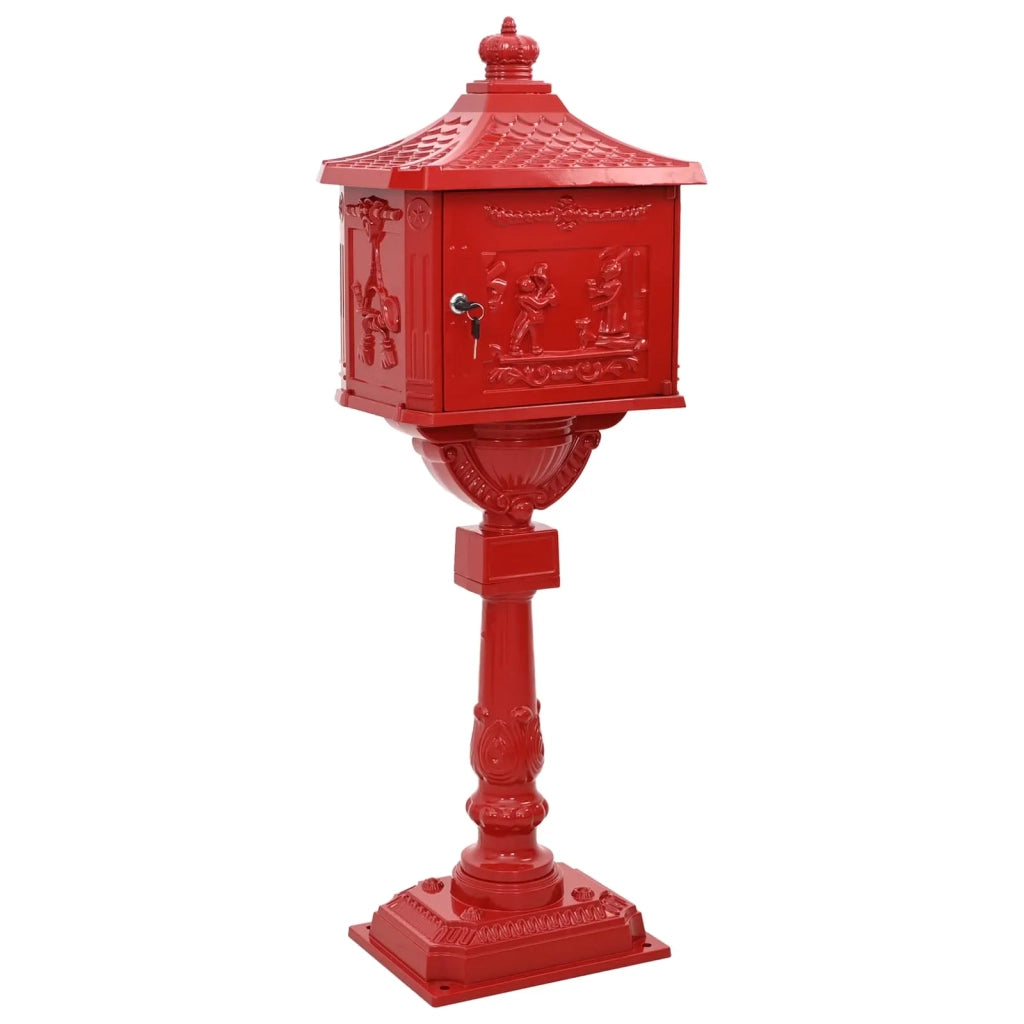 Cassetta Postale Verticale con porta Rosso 42,5 x 29,5 x 117 cm CFW4393515