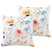Set di 2 cuscini da giardino per esterni tessuto di poliestere multicolore con motivo floreale 45 x 45 cm esterno giardino