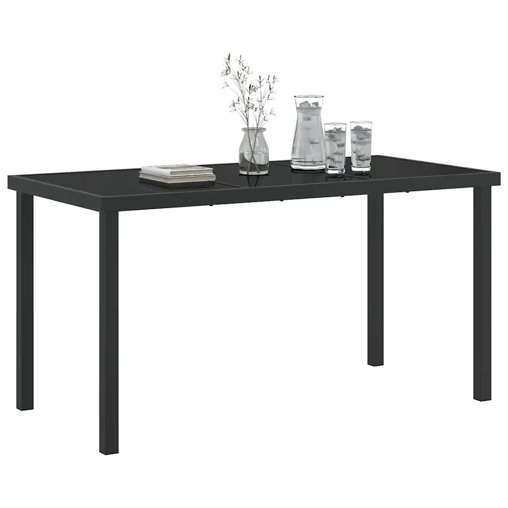 Tavolo da Giardino Nero 140 x 70 x 73 cm Metallo 42010313