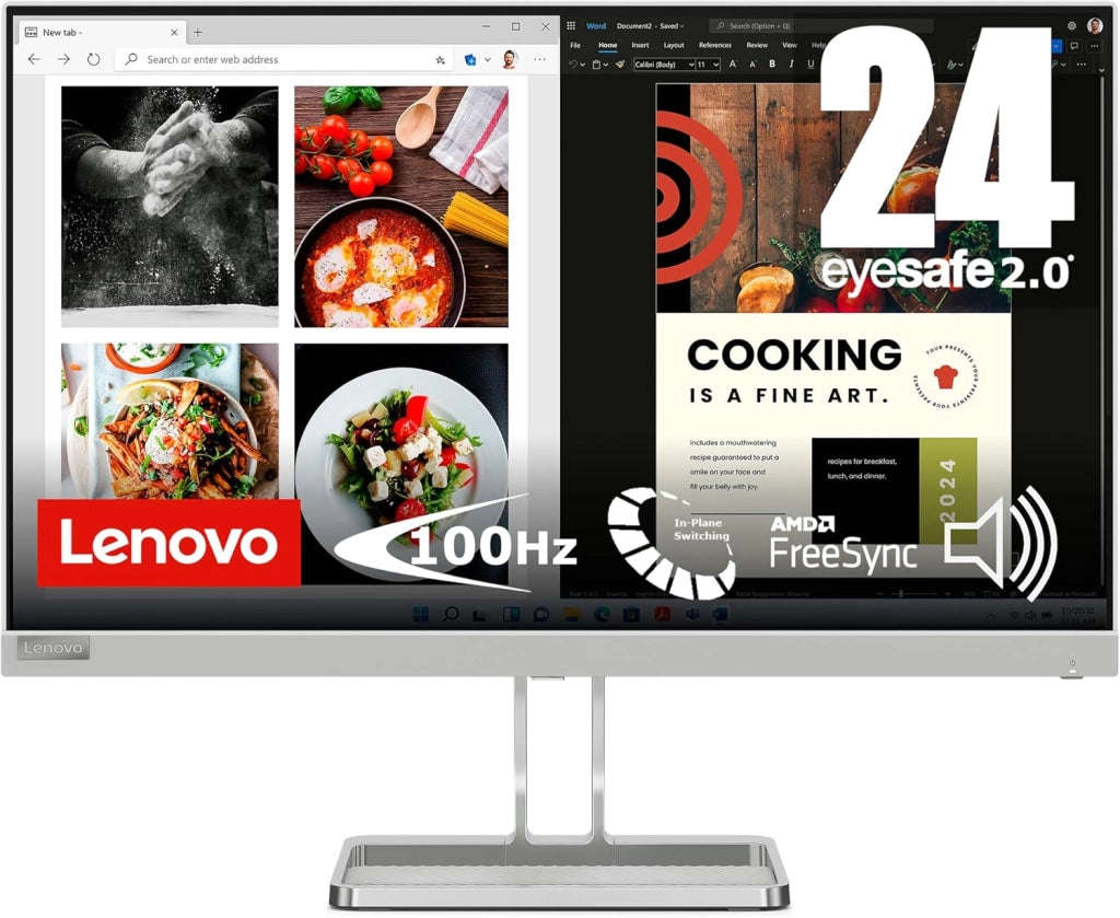 L24i-40 LED display 60,5 cm [23.8] 1920 x 1080 Pixel Full HD Grigio (Lenovo L24i-40 sk?rm - WLED - 24 - AM)