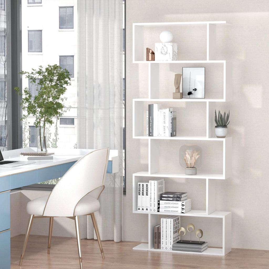 Libreria di Design Moderno Scaffale Bianco 80x23x192 cm