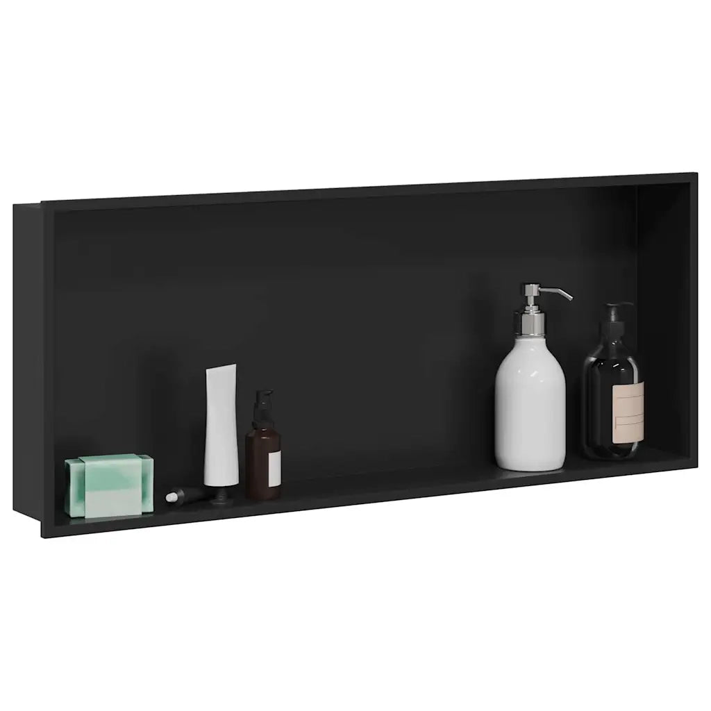 Nicchia per doccia Nero 75 x 30 x 9,5 cm Acciaio inossidabile CFW9008540