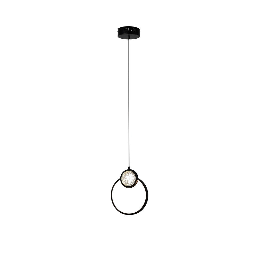 Lampada a sospensione ad anello LED 15W 3000K nera Candellux