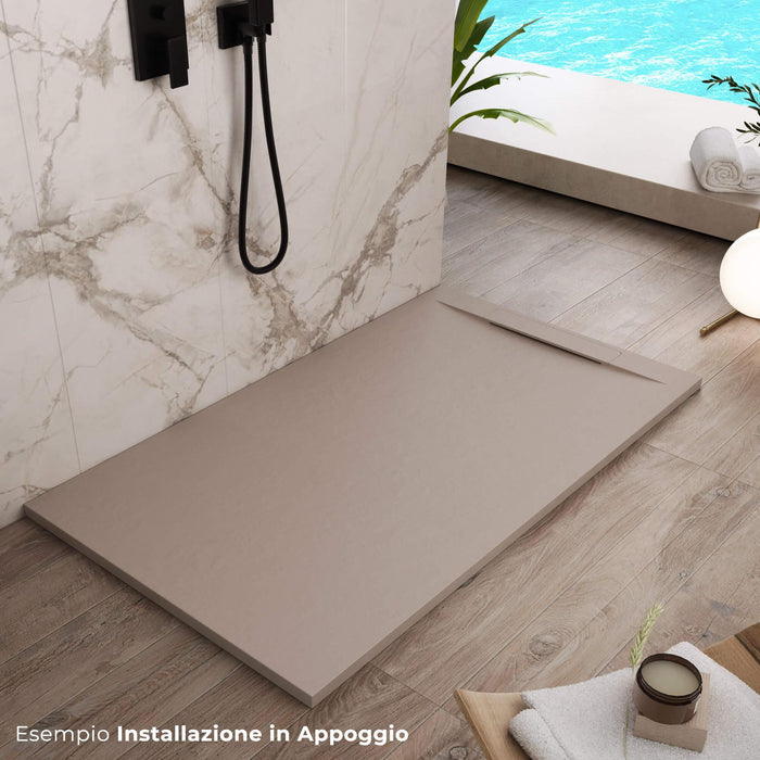 Piatto Doccia in Pietra 90x140 cm Bonussi Ardesia Calcutta Sabbia