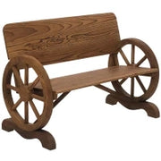 Panca da Giardino 2 Posti con Schienale Alto, in Legno di Abete, 114x58x80 cm, Marrone