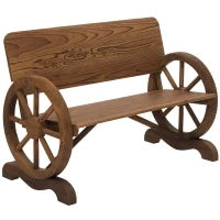 Panca da Giardino 2 Posti con Schienale Alto, in Legno di Abete, 114x58x80 cm, Marrone