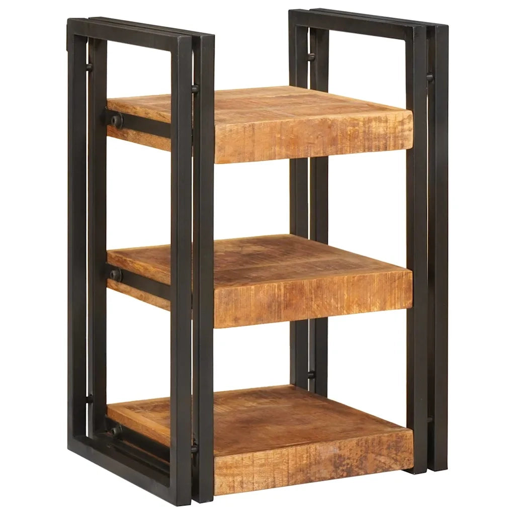 Comodino Marrone e Nero 38 x 33 x 58 cm Legno di mango massello 4016730