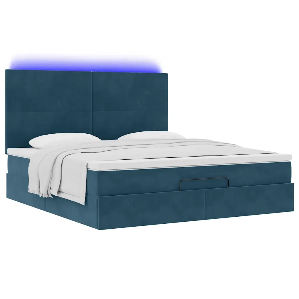 vidaXL Struttura Letto Pouf con Materassi 160x200 cm Velluto