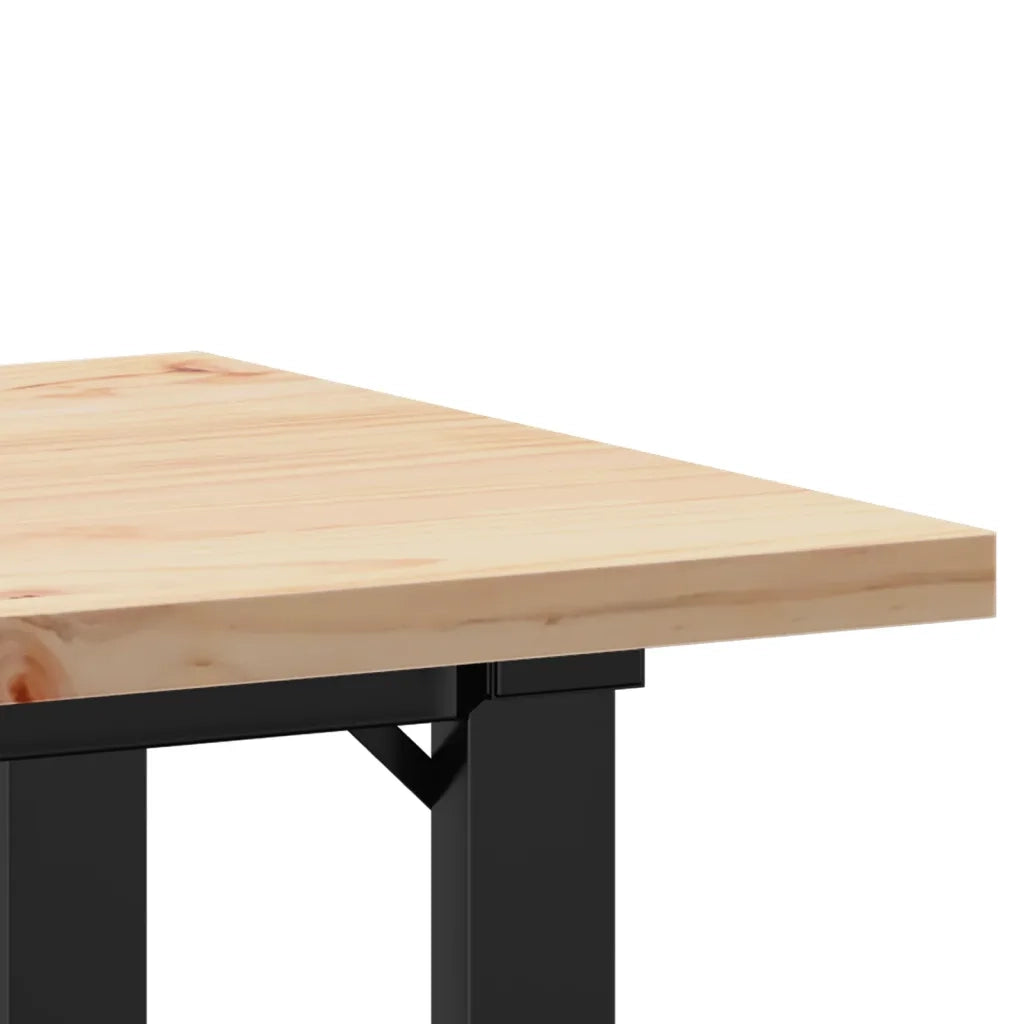 Tavolo da Pranzo | Tavolo da cucina Telaio a O 50x50x75,5 cm Legno Pino e Acciaio